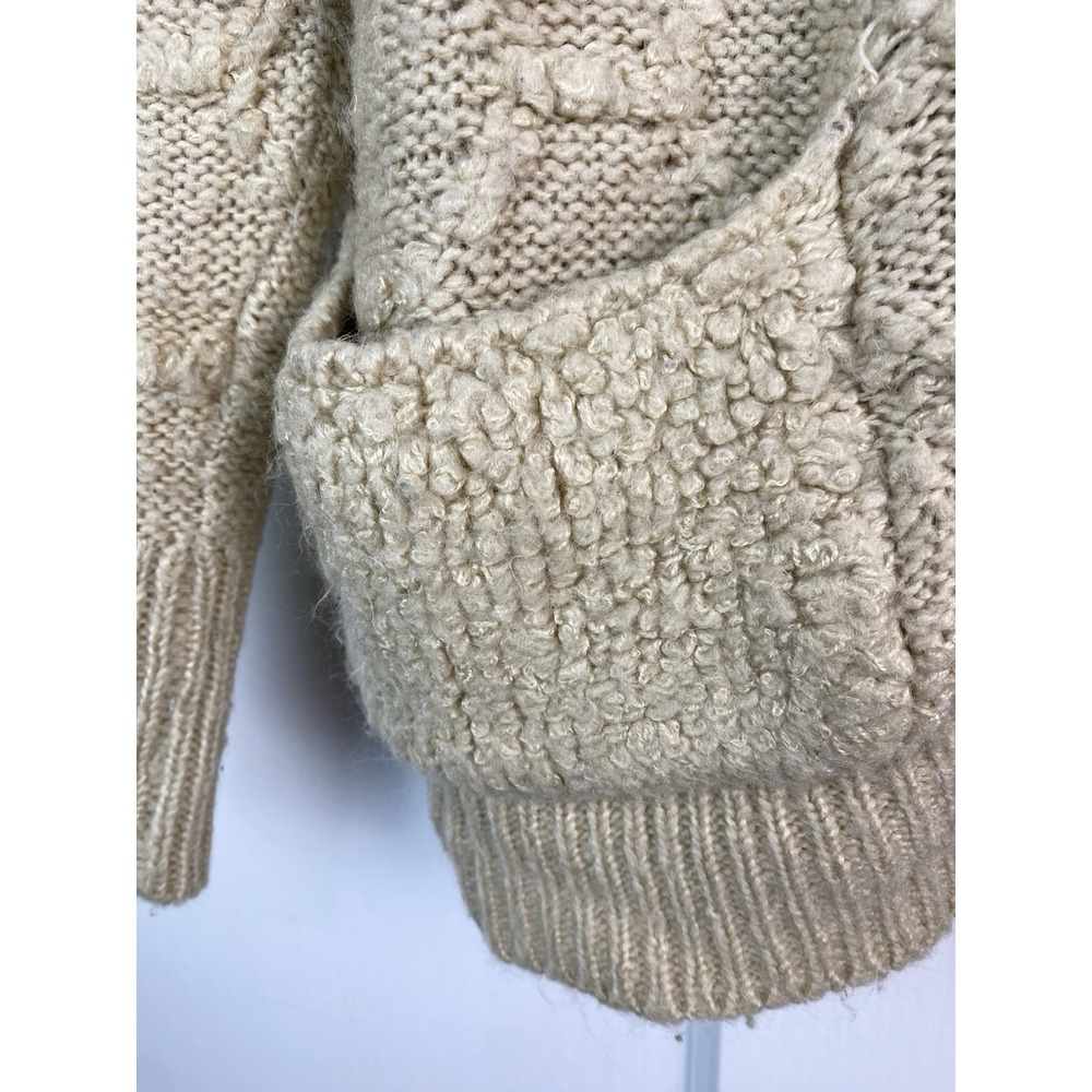 POL Women's M Tan Boxy V-Neck Button Up Boho Cardigan Sweater - Picture 4 of 8